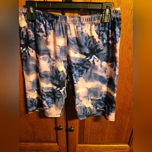 Leggings Depot Pink and Purple Tie-Dye Shorts SIZE 1XL